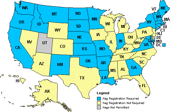 Keg Registration Laws as of January 1, 2006